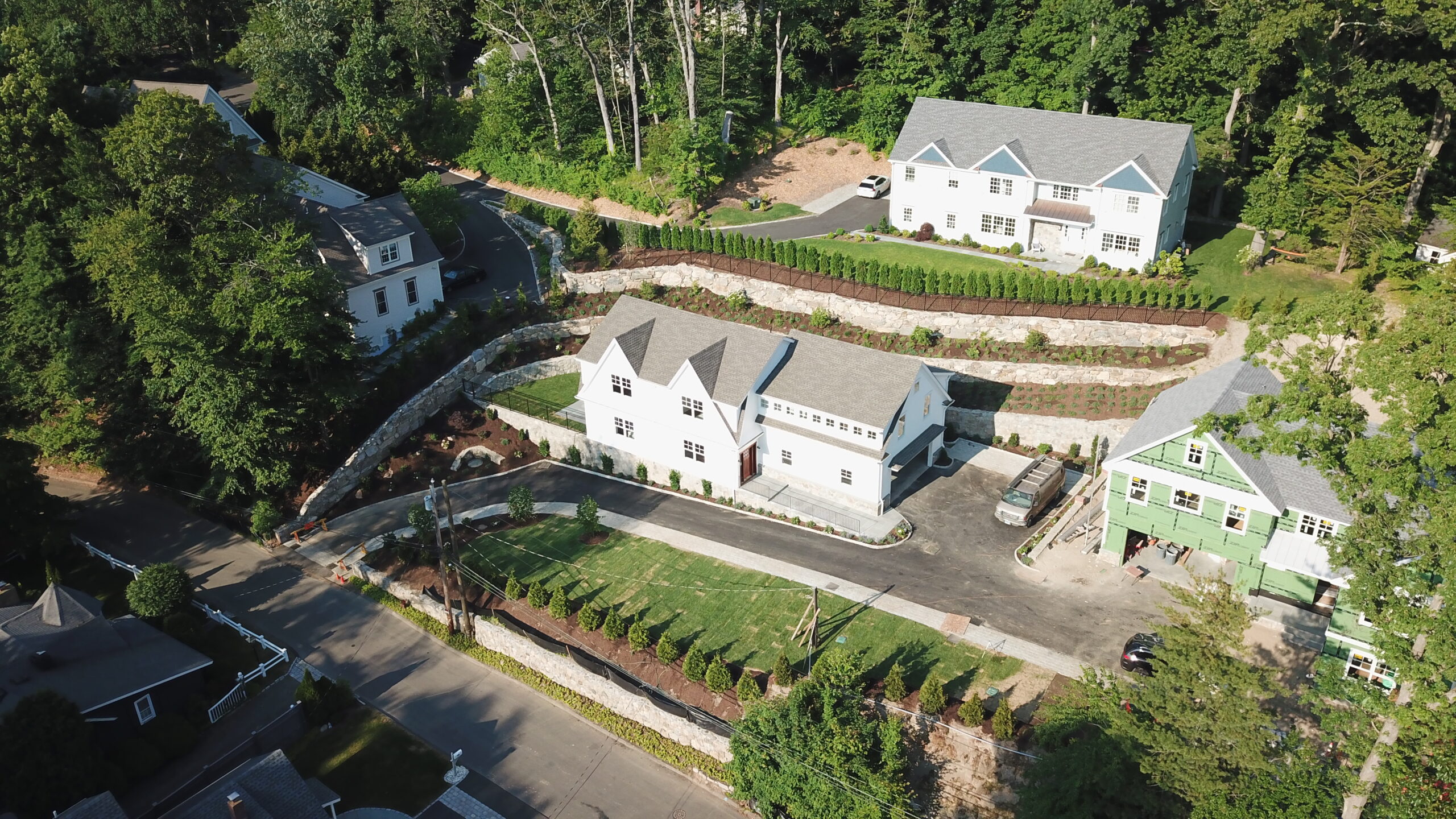 Drone view of Residential property